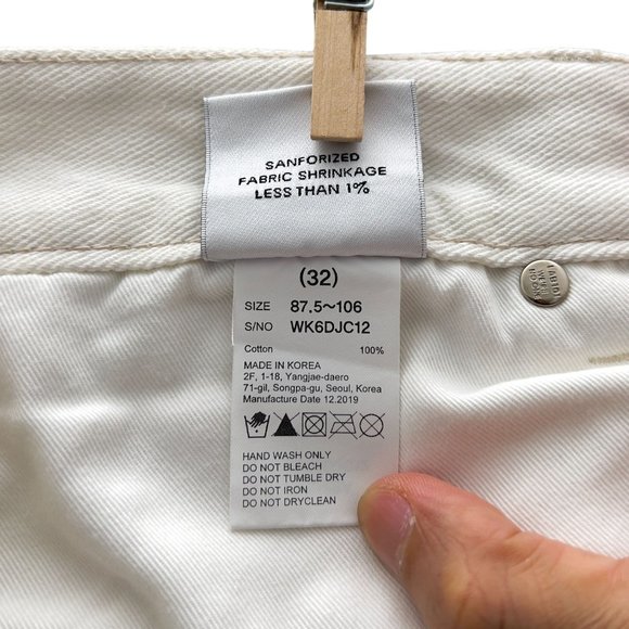 New - Lab 101 - Ivory John Crop Ozone Slim Straight Denim Jean - Size 32 (34x29) - Picture 6 of 9